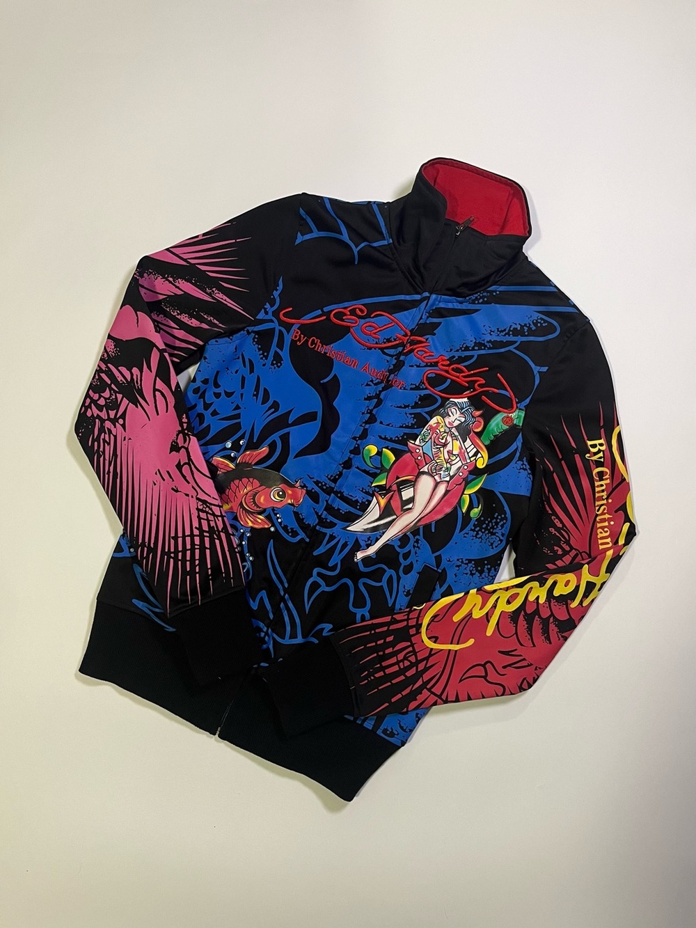y2k ed hardy graphic jacket
